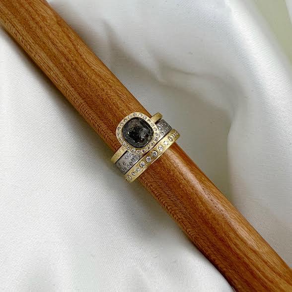 Palladium Handforged Diamond Scatter Band