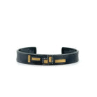 Diamond, 18 karat Yellow and Oxidized Silver Cuff Bracelet