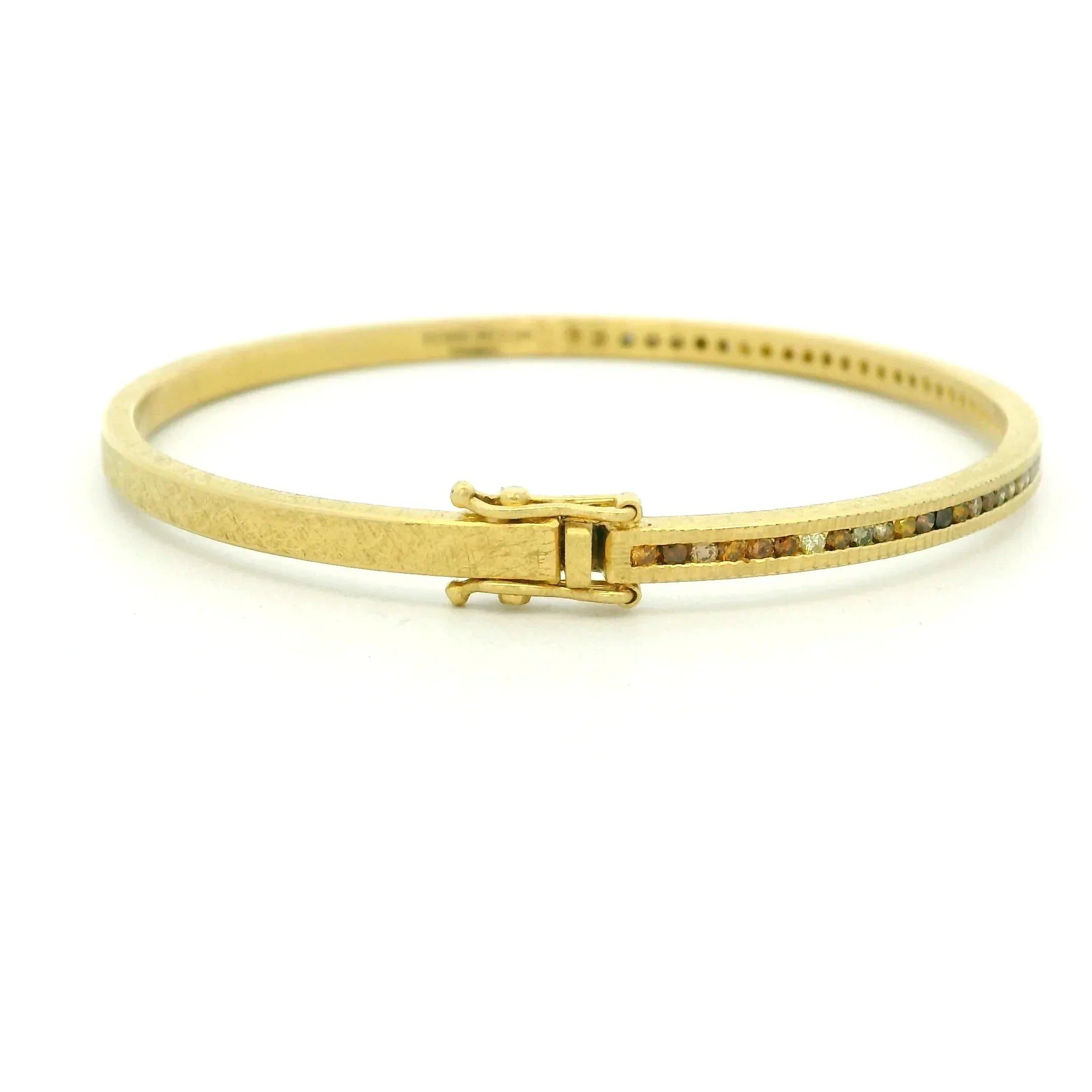 Autumn Brilliant Diamond Hinged Gold Bracelet