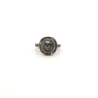 Palladium Rose Cut Gray Diamond Ring