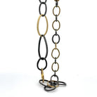 Diamond, 18 karat Yellow Gold and Oxidized Silver Chain Link Necklace