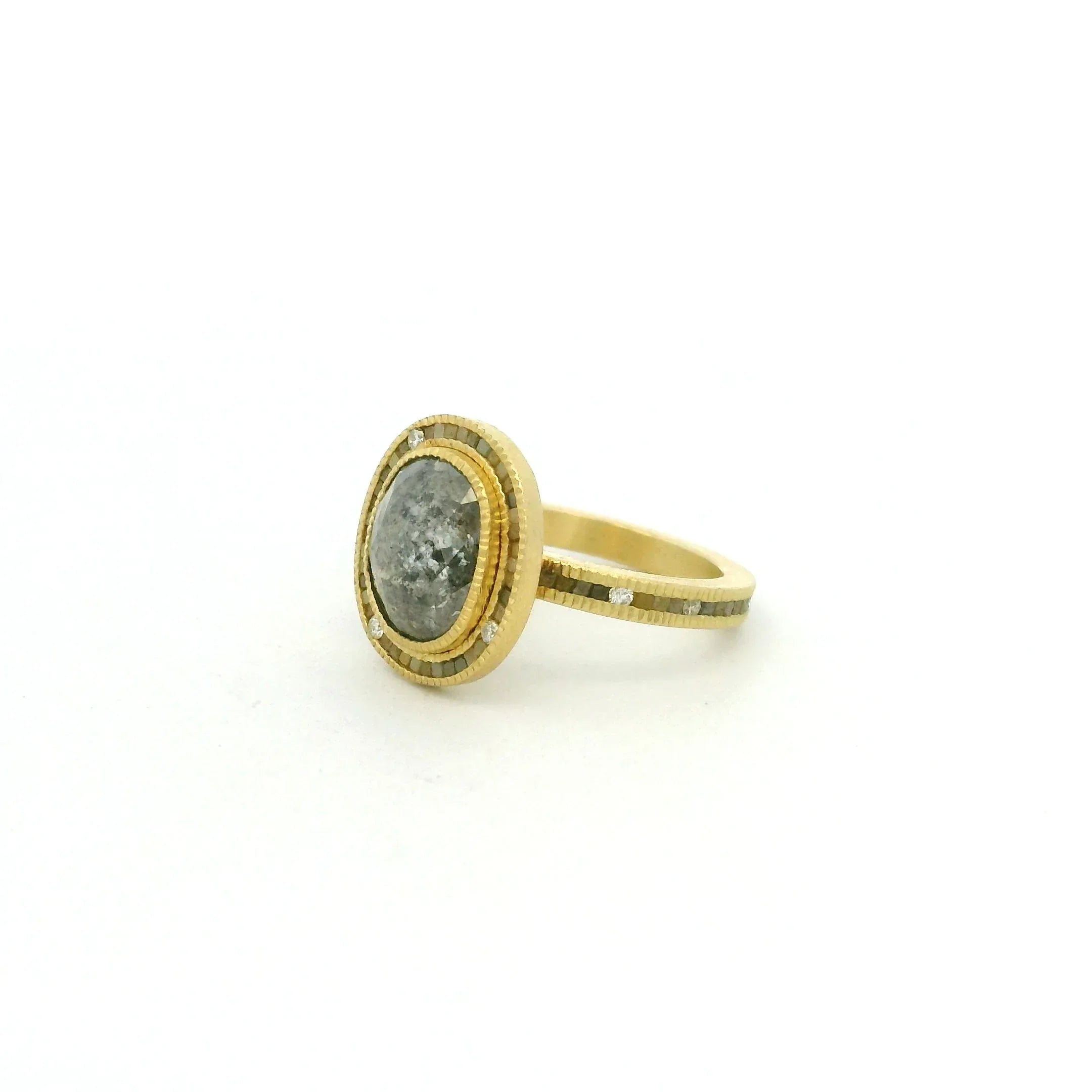 Yellow Gold 3.41 CT Diamond Ring