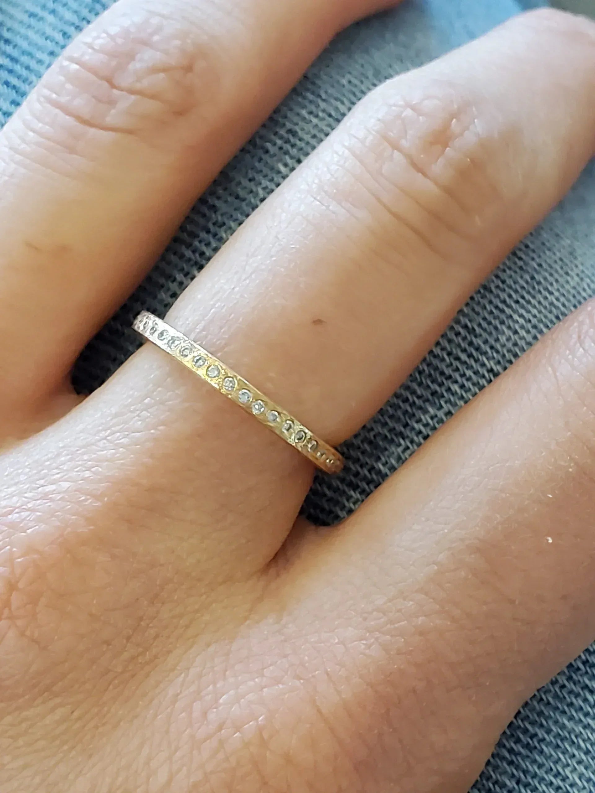 Yellow Gold Brilliant Cut Diamond Flush Set Eternity Band