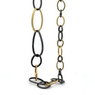Diamond, 18 karat Yellow Gold and Oxidized Silver Chain Link Necklace