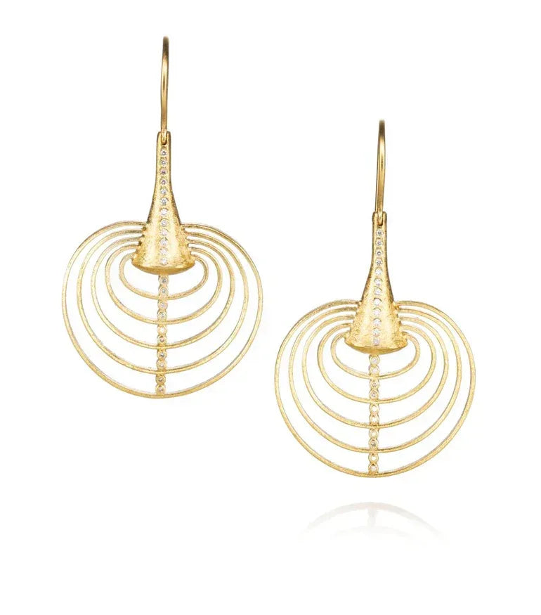 18 Karat Yellow Gold and Diamond Earrings