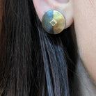 Handforged Mixed Metal Shield Earrings