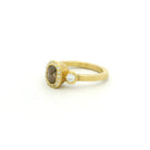 18 Karat Yellow Gold Three Stone Diamond Ring