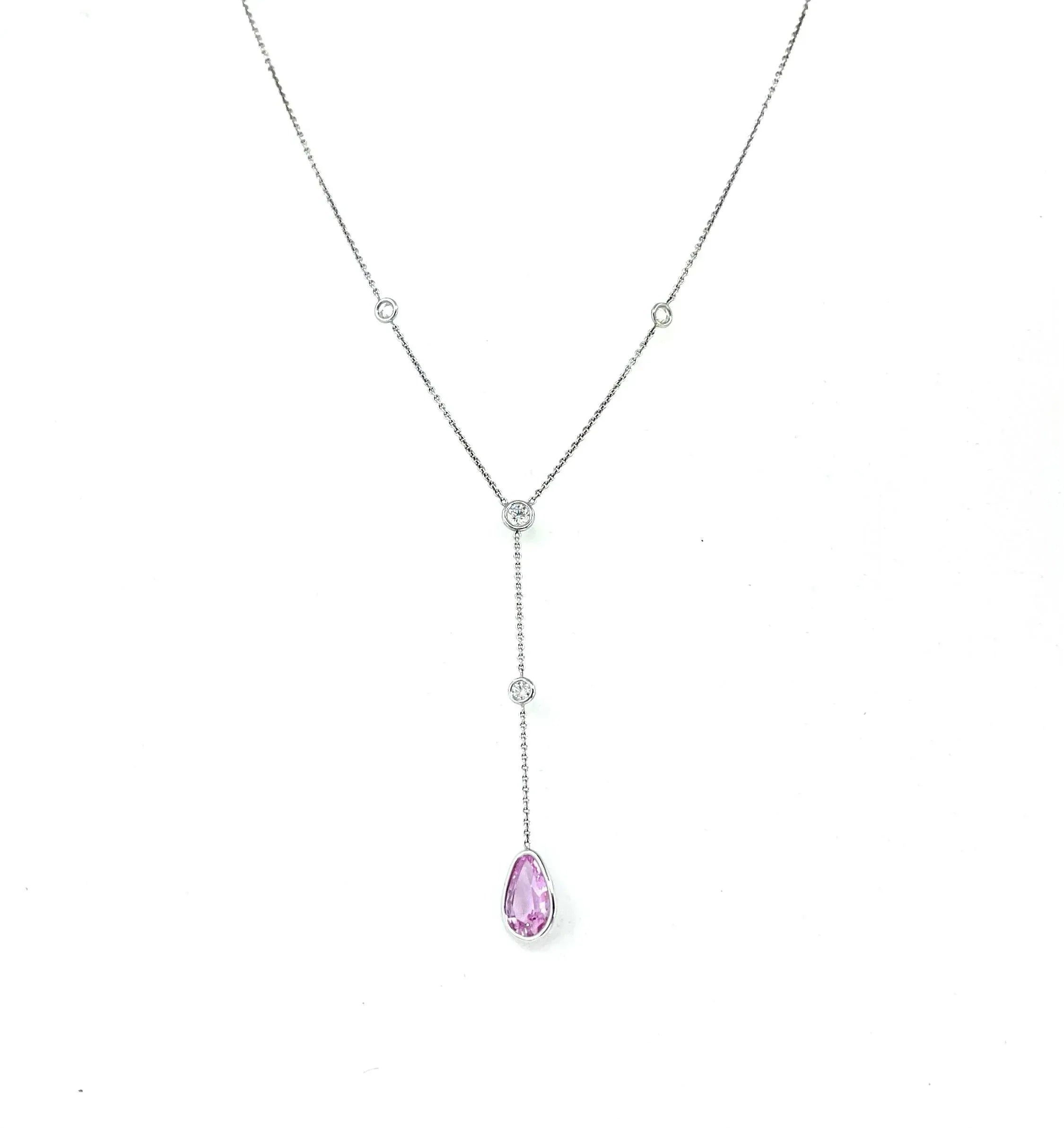 White Gold and Pink Sapphire Lairat