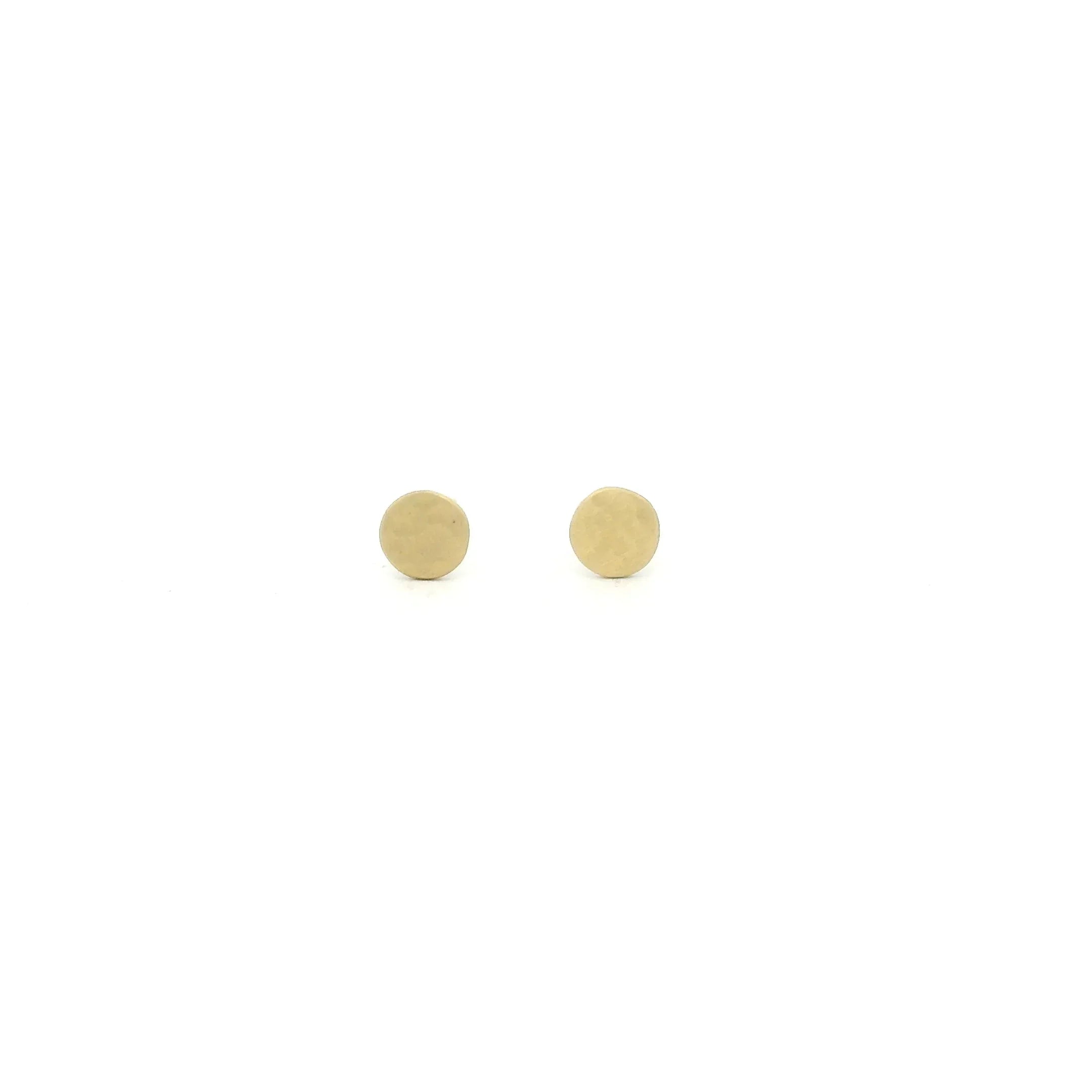18 karat Yellow Gold Small  Disc Earrings