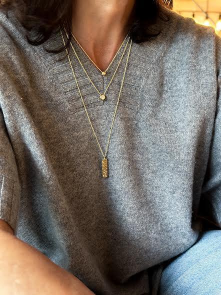 18 karat Yellow Gold Hammered Sphere Pendant
