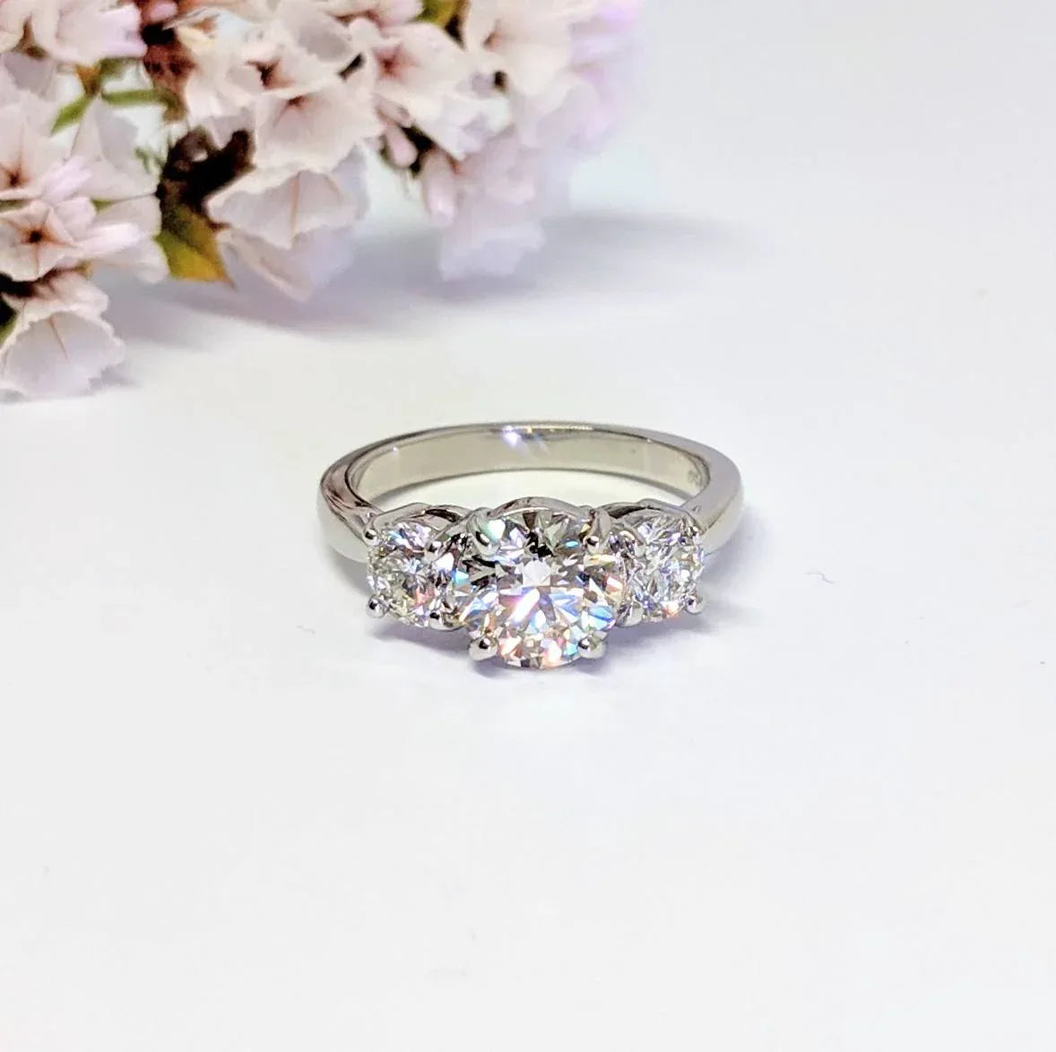 Custom 3 Stone Platinum Ring