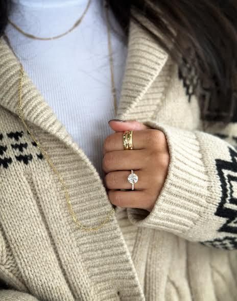 Yellow Gold and Diamond 4mm Satin Band