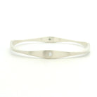 Sterling Silver Four-Sided Diamond Bangle
