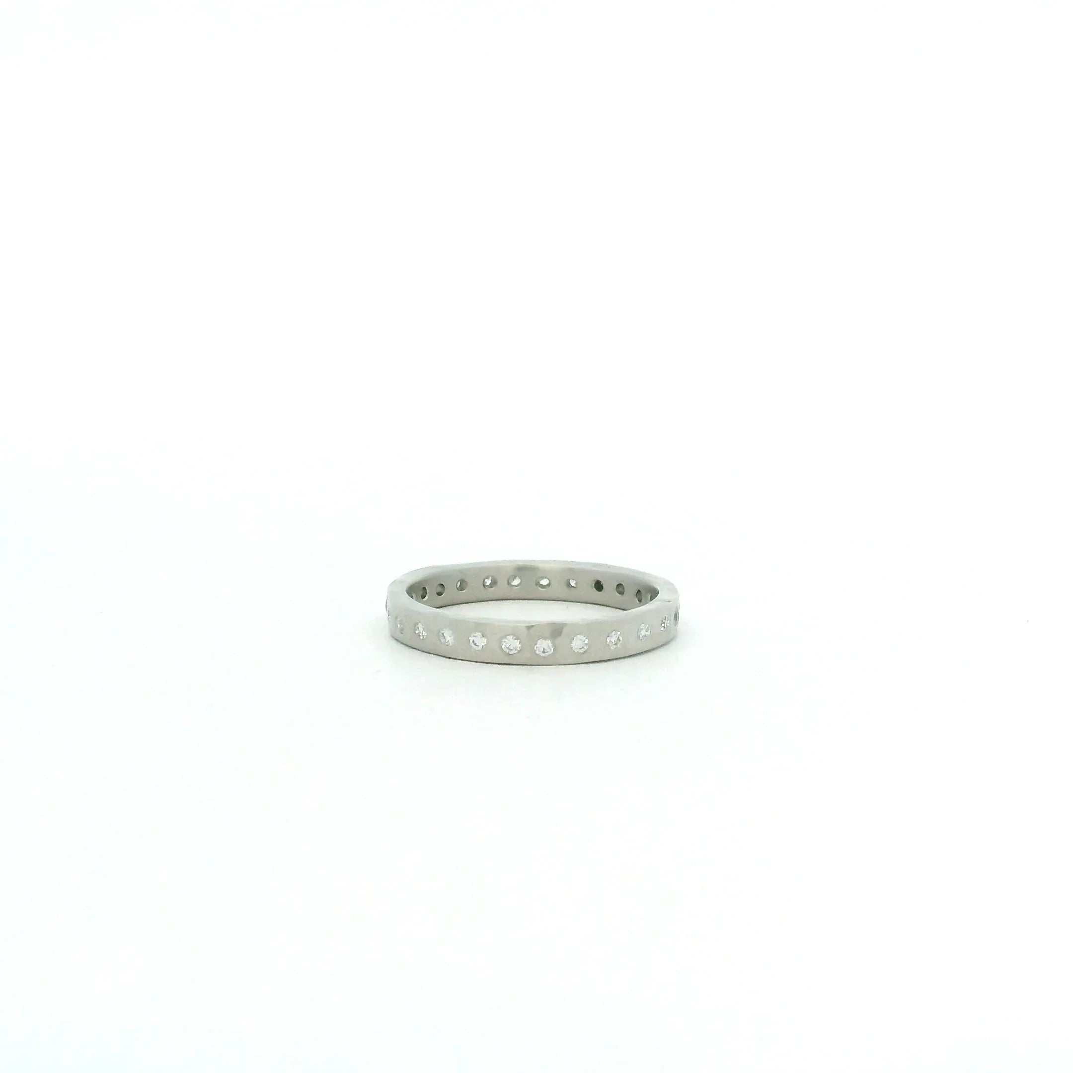 Platinum Diamond Hammered Eternity Band