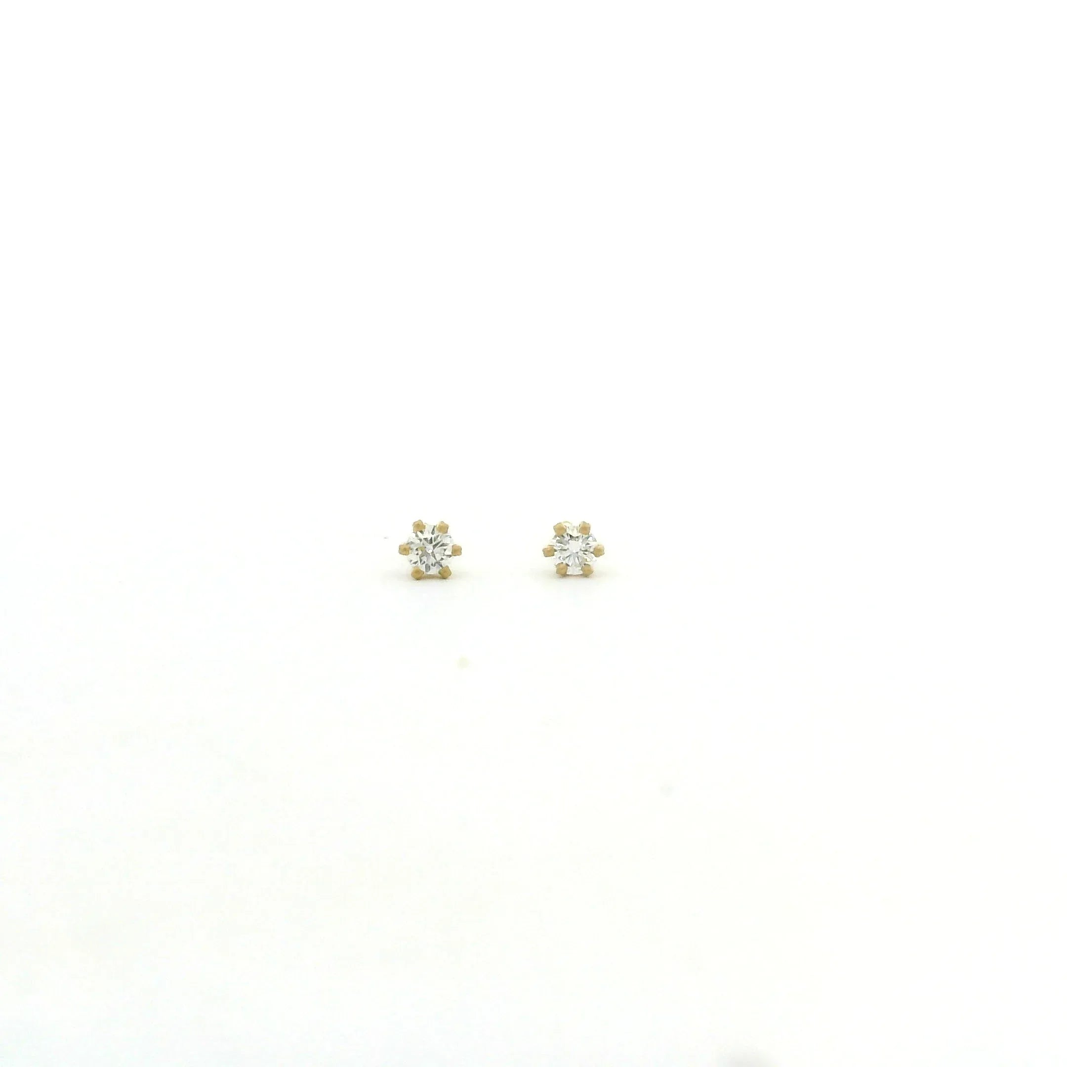18 karat Yellow Gold and Diamond Stud Earrings, 0.14 ct