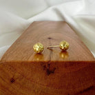 18 karat Yellow Gold Hammered Sphere Earrings