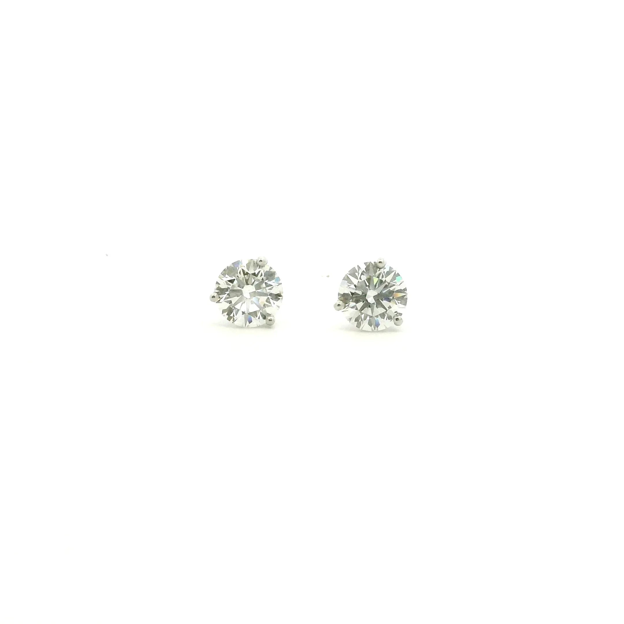 Platinum and 3.03 CT Diamond Studs