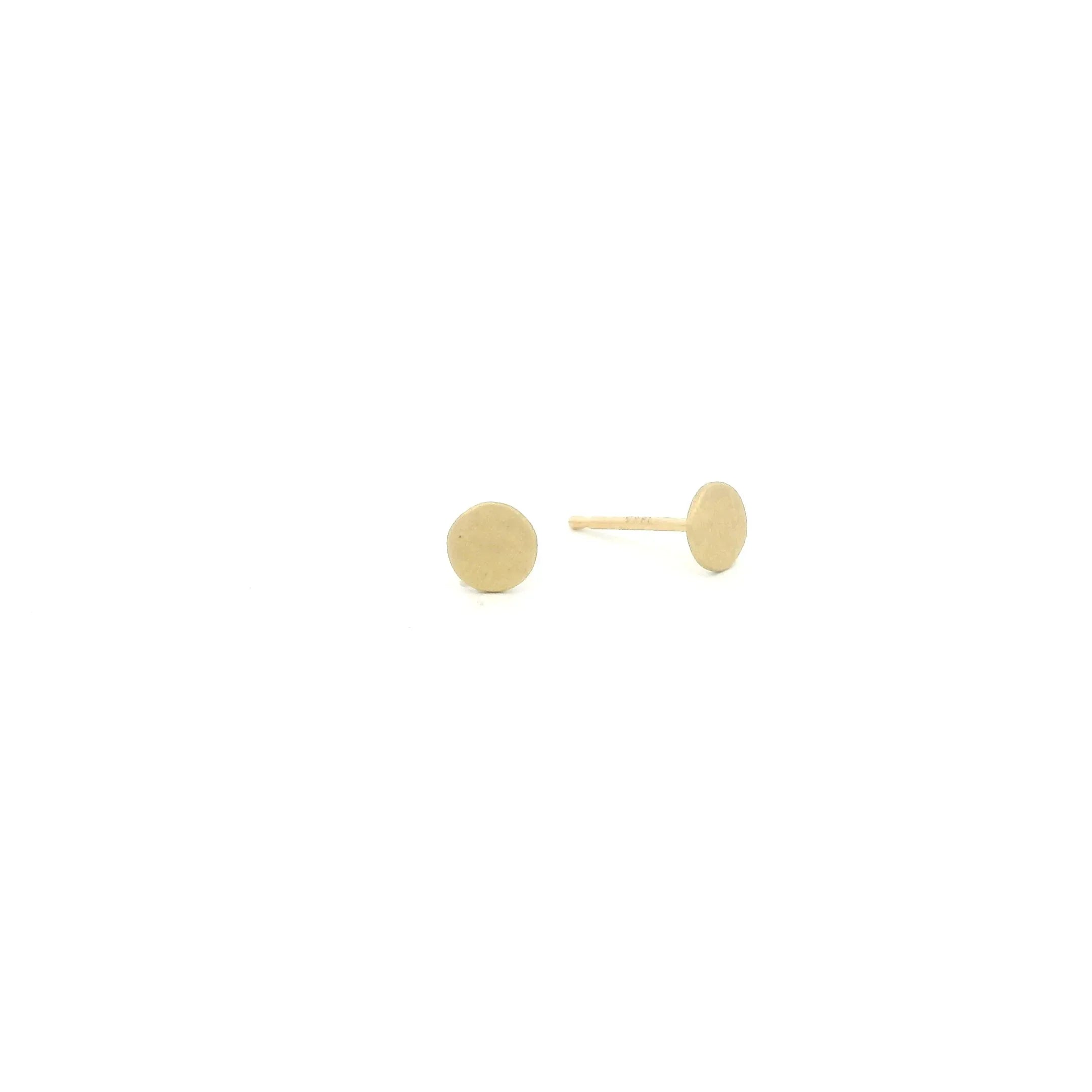 18 karat Yellow Gold Small  Disc Earrings
