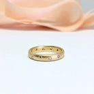 Matte Finished Yellow Gold Scatter Band