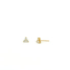 18 karat Yellow Gold and Diamond Triple Stud Earring, Large
