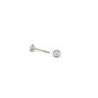 Platinum and Diamond Bezel Stud Earrings