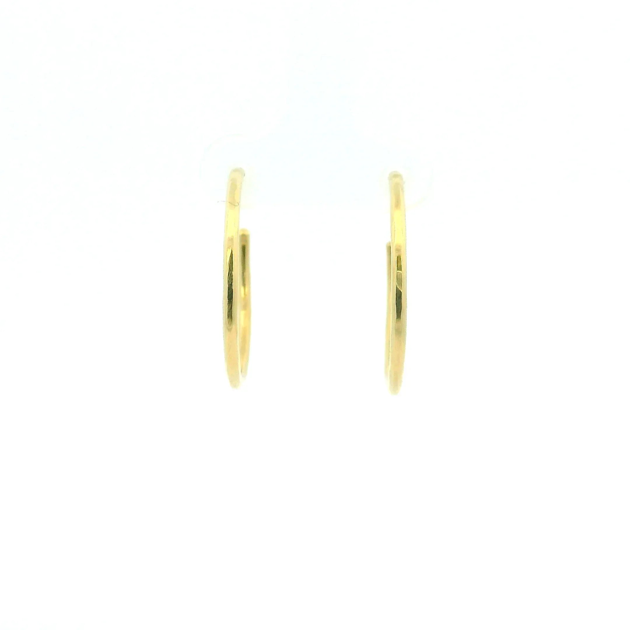 18 Karat Yellow Gold Hoop Earrings, Medium