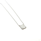 Platinum and Diamond Hammered Cushion Necklace