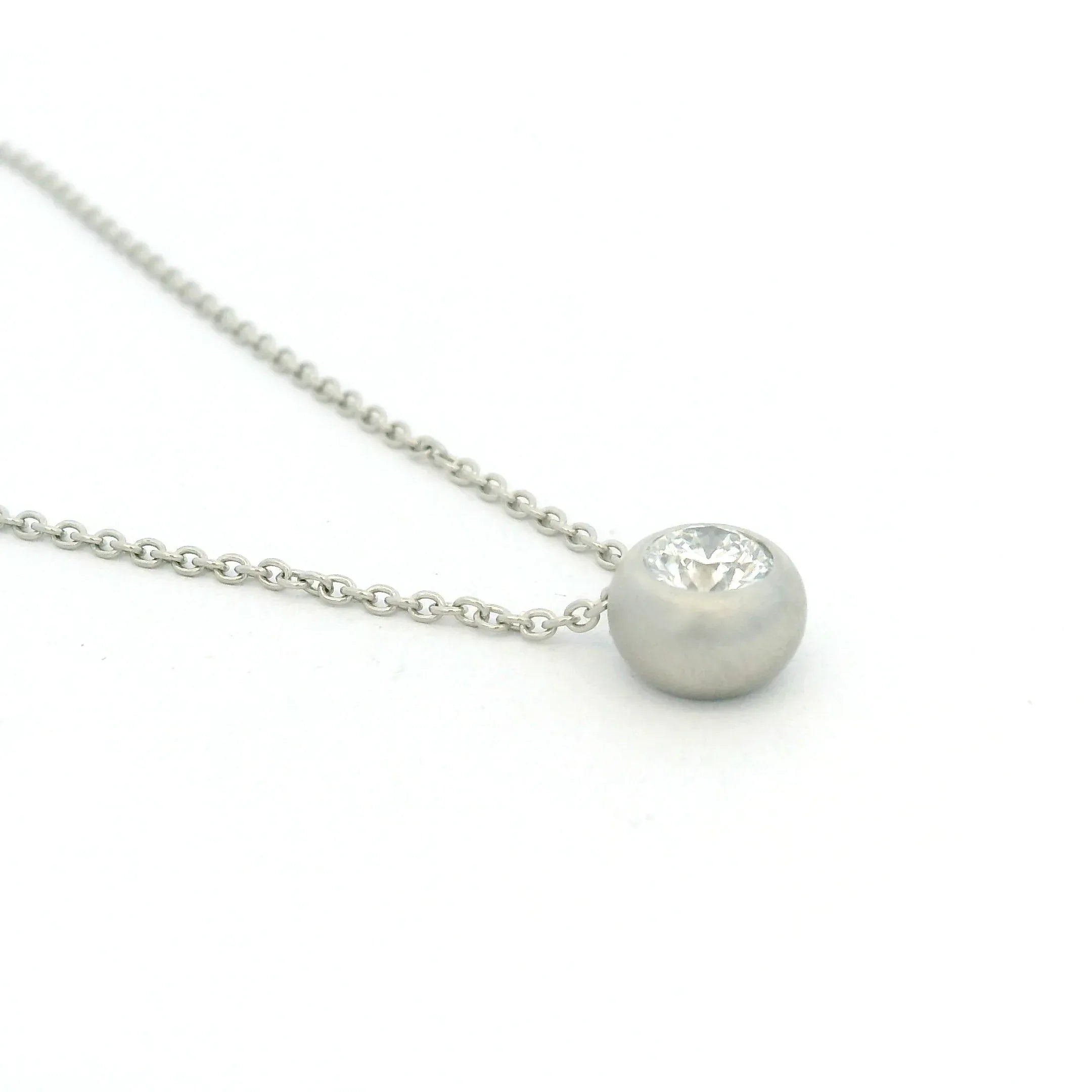 Platinum and Diamond Bezel Pendant