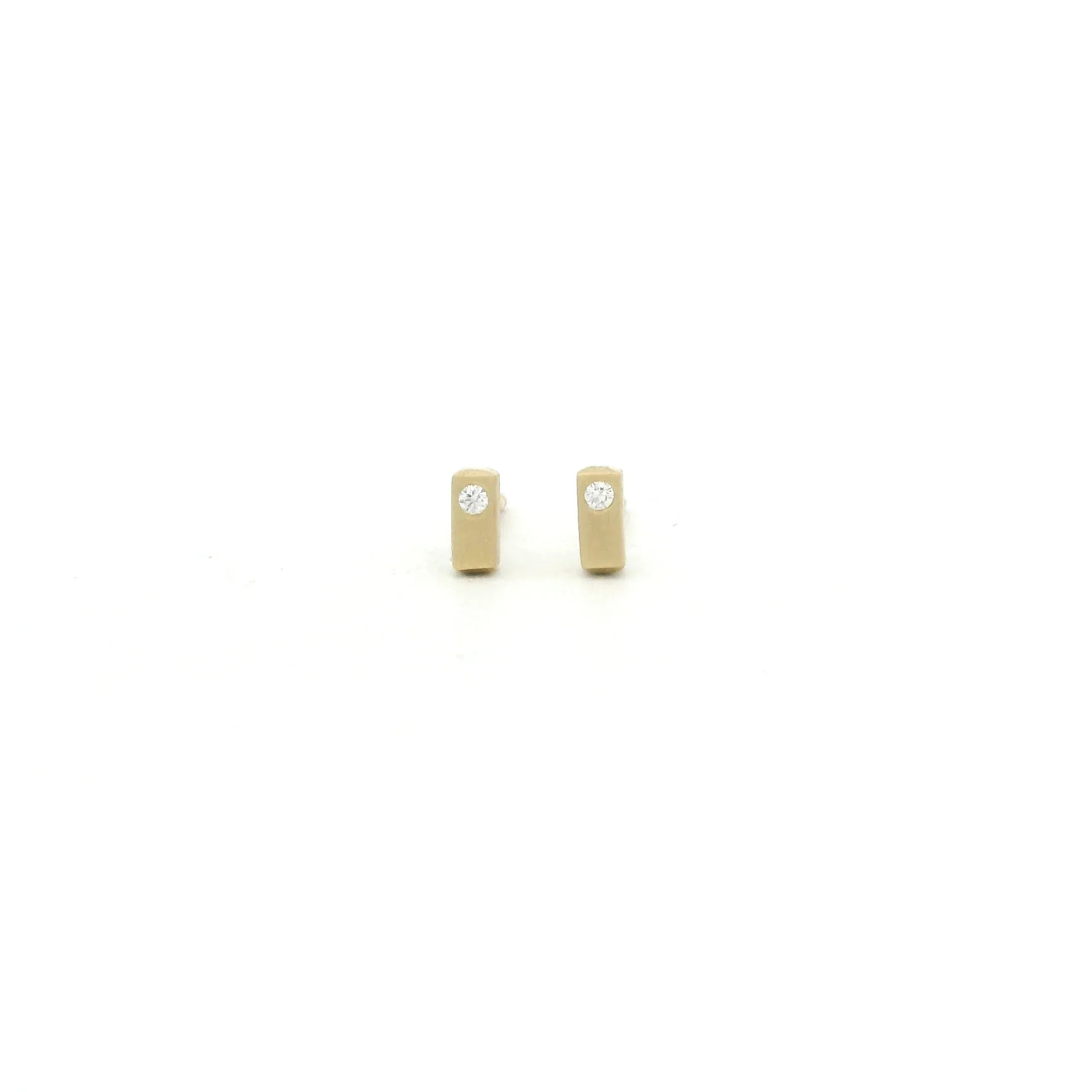 Yellow Gold Tiny Sticks with Diamonds
