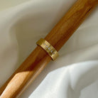 18 karat Yellow Gold and Diamond Hammered Band