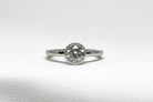 Platinum and Diamond Bezel-Set Engagement Ring