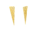 18 karat Yellow Gold and Diamond Elongated Triangular Studs