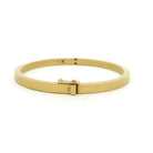 Yellow Gold Oval Hinge Bracelet in Matte
