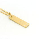 18 karat Yellow Gold and Diamond Hammered Bar Pendant