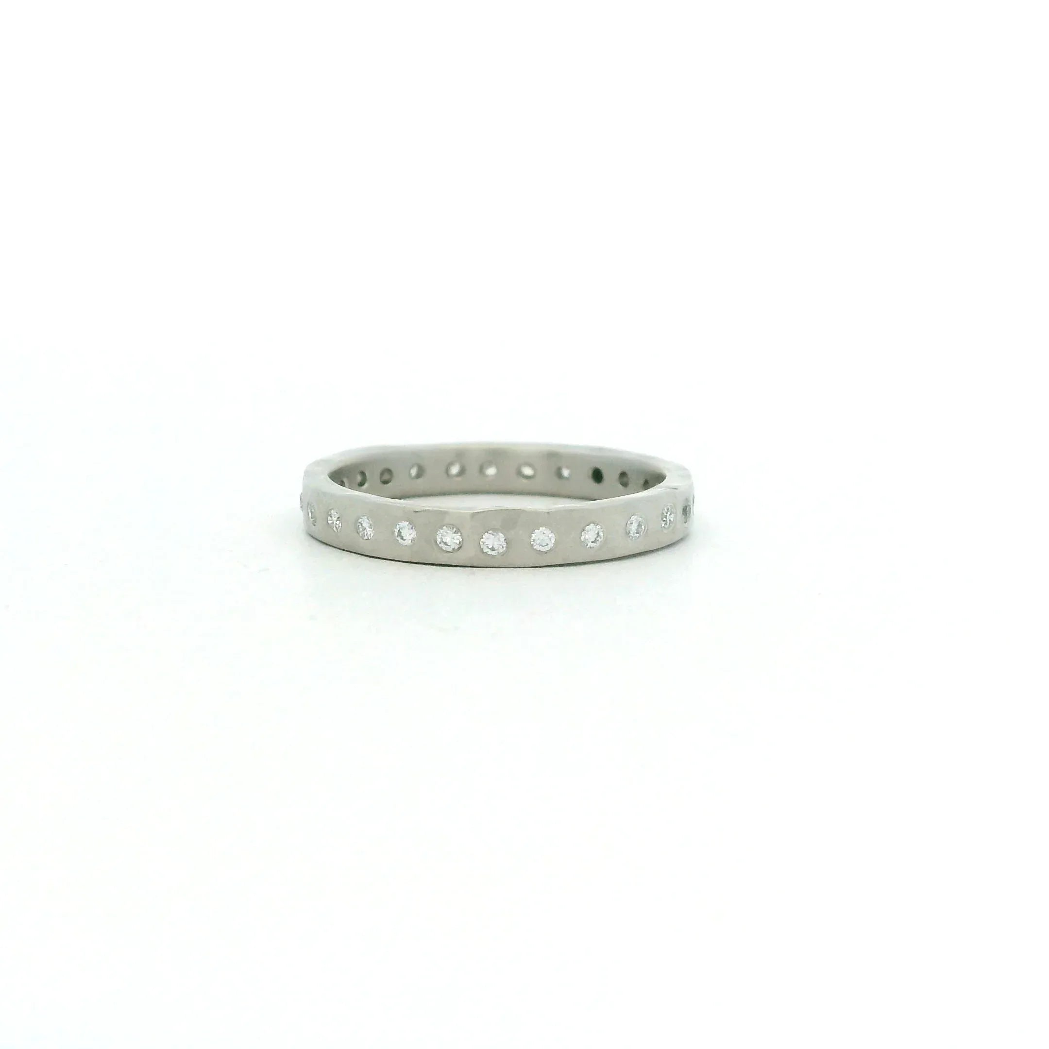 Platinum Diamond Hammered Eternity Band