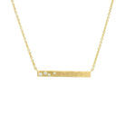 18 karat Yellow Gold and Diamond Hammered Bar Necklace