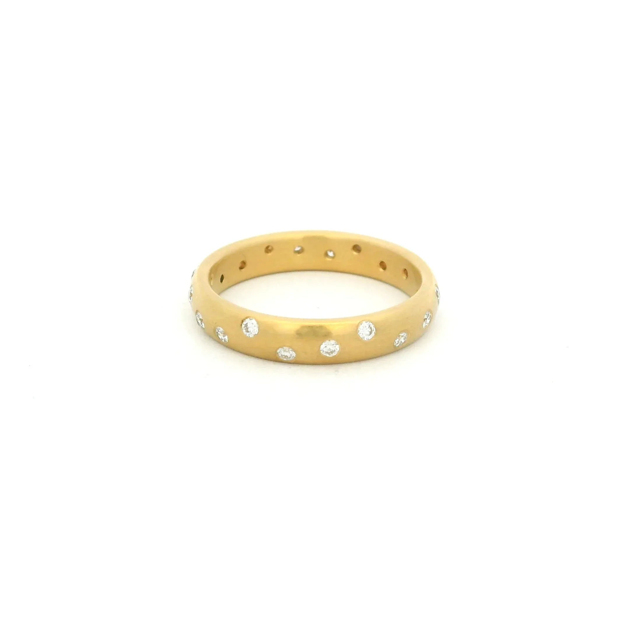 Matte Finished Yellow Gold Scatter Band