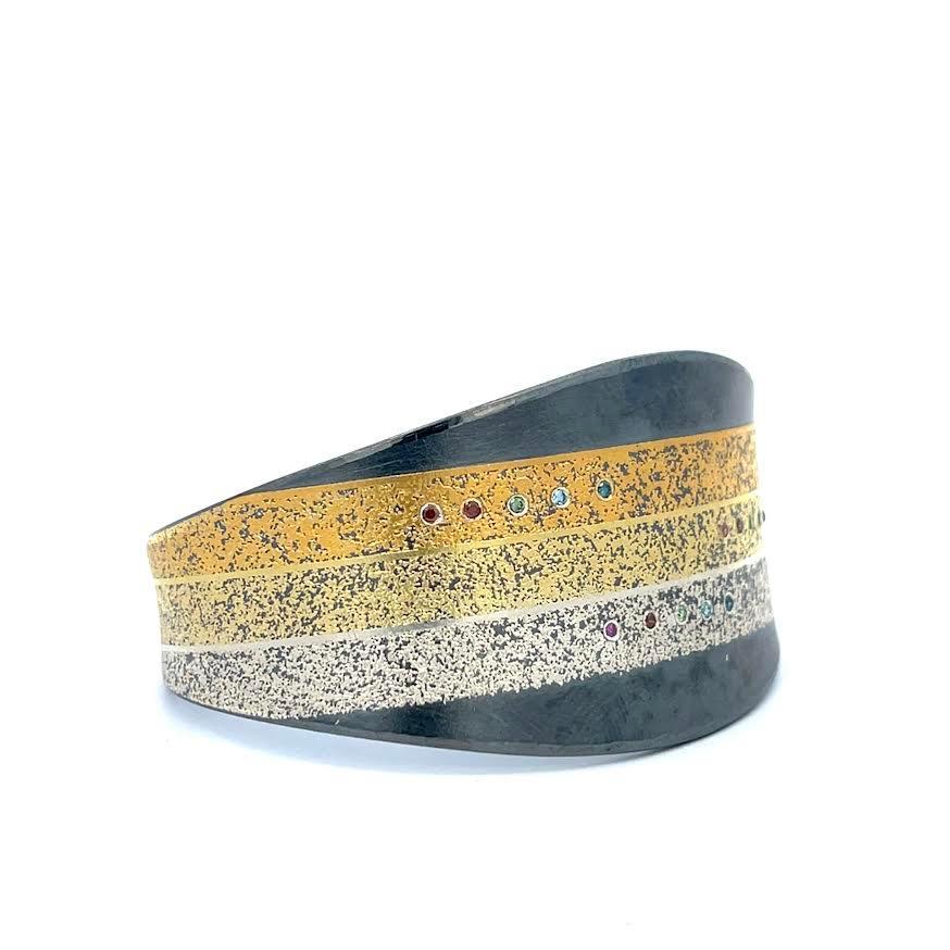 Colorful Diamond Tapered Cuff