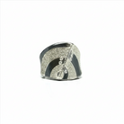 Oxidized Silver Yellow Gold and Diamond Ring