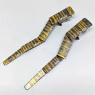 Silver and Yellow Gold Linear Drop Earrings