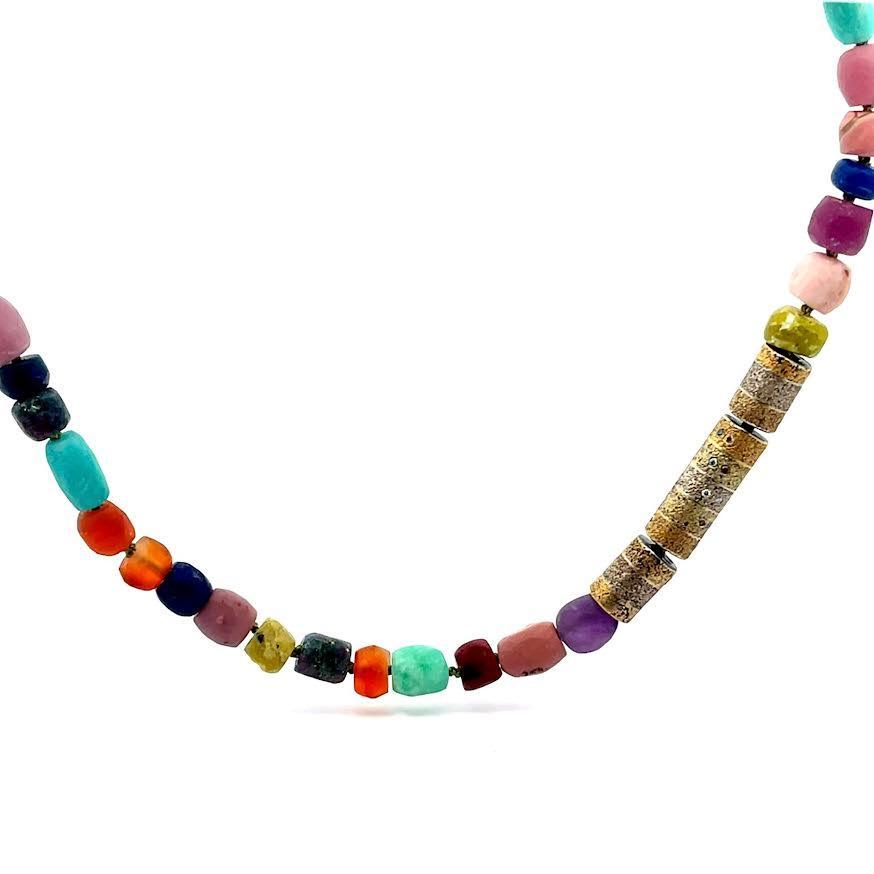 Colorful Stones and Mixed Metals Vario Necklace