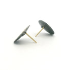 Diamond Yellow Gold, Oxidized Silver and Diamond Discs