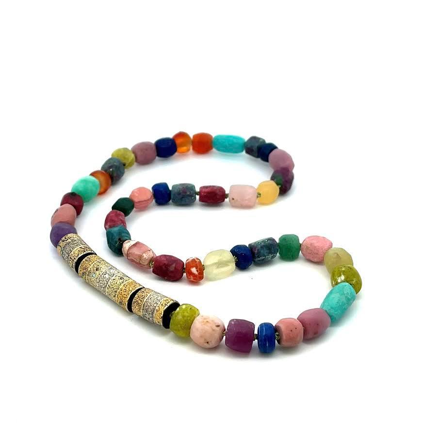 Colorful Stones and Mixed Metals Vario Necklace