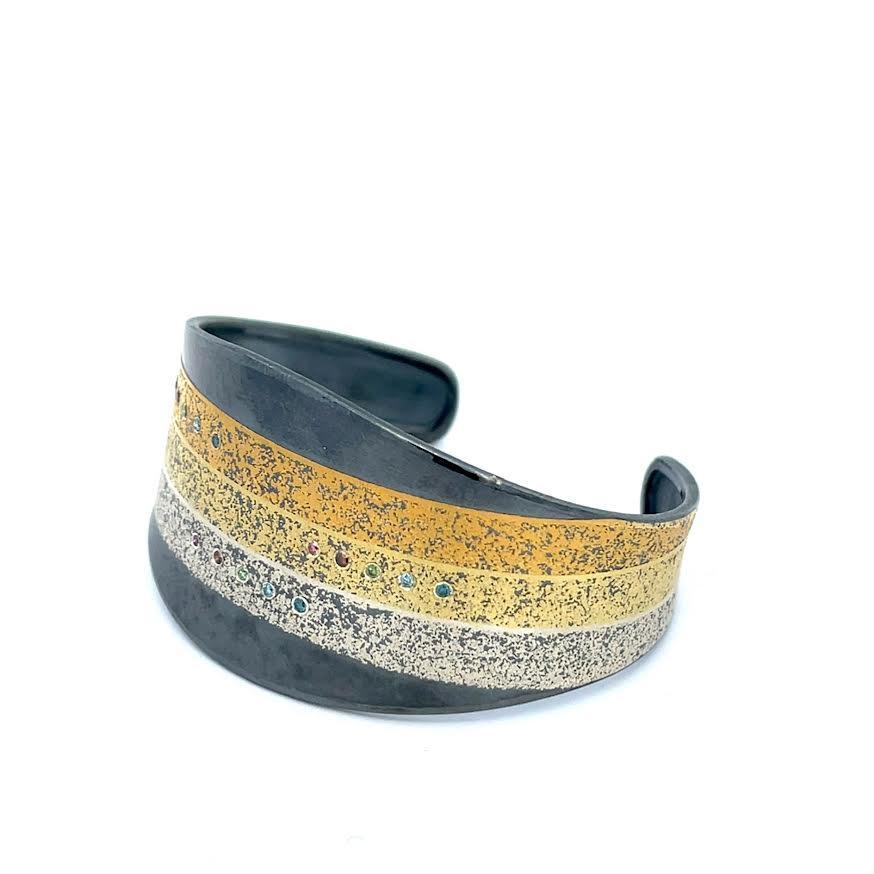 Colorful Diamond Tapered Cuff