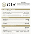 GIA diamond grading report with detailed information on a white background