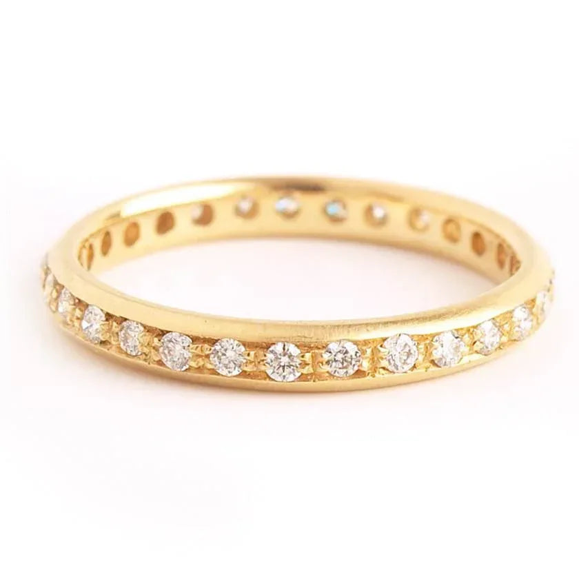 Diamond Single Row Band - Full Diamond -18KW