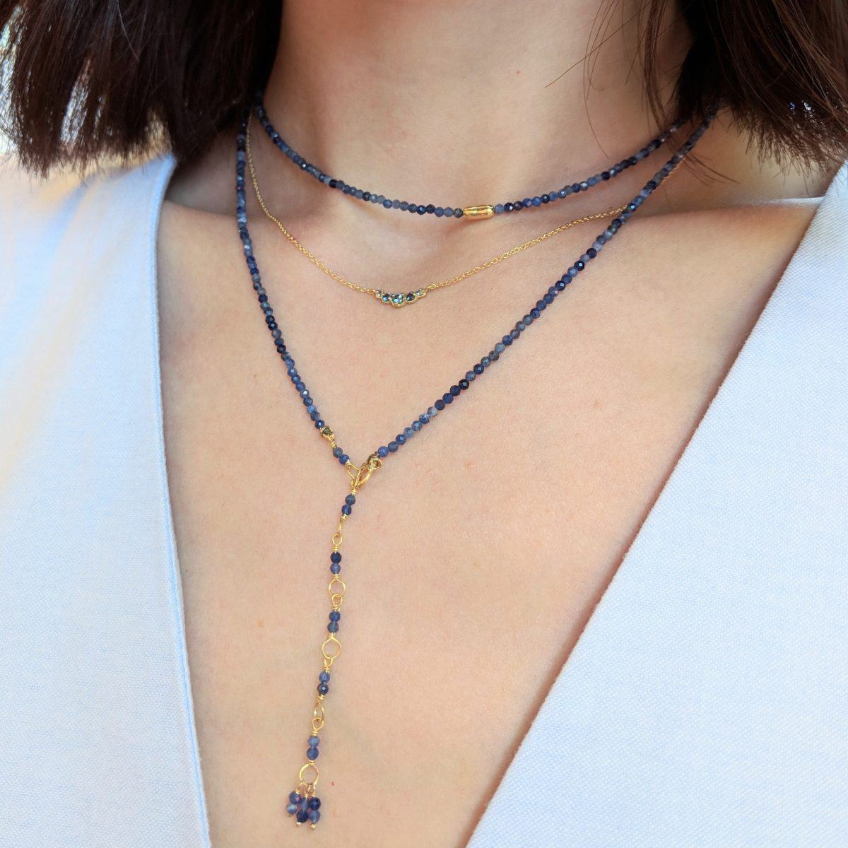Festival Sapphire Curve Necklace, Small