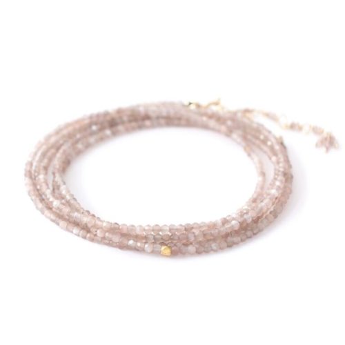 Gemstone Wrap Bracelet - Mink Moonstone
