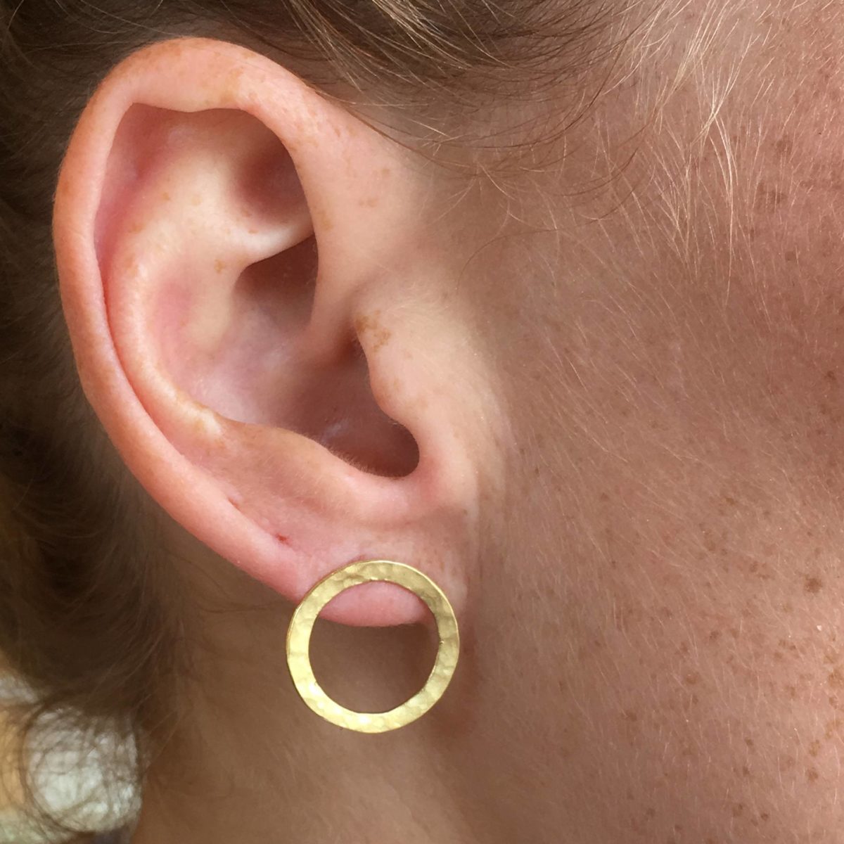 Open Hammered Circle Earrings