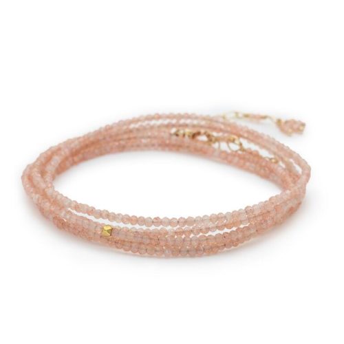 Gemstone Wrap Bracelet - Blush Moonstone